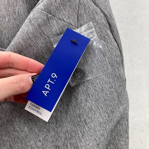 Apt. 9 Tummy Control Pants Women's 16 Gray Stretch Curvy Trouser Leg Mid Rise - Picture 6 of 15